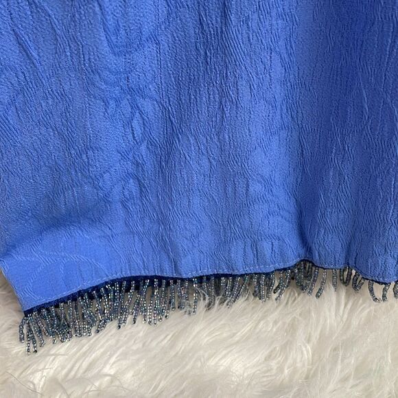 K Woman Womens Floral Textured Elastic Waist Beaded Fringed Hemline Size 22W - Picture 4 of 7